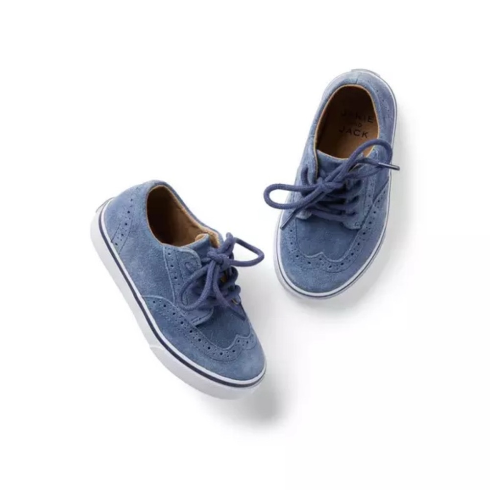 Janie and Jack Toddler Boy Indigo Suede Wingtip Sneaker